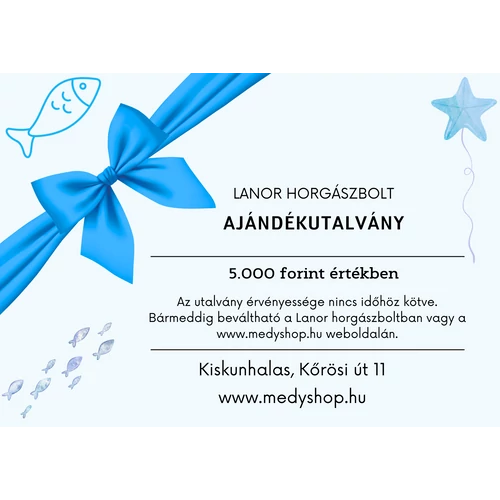 Lanor Horgászbolt ajándékutalvány 5000 Ft értékben