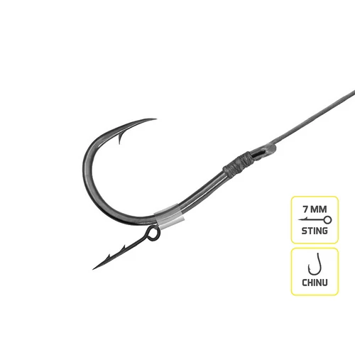 Delphin Braided Sting Feeder Rig előkötött feeder szerelék 10db 8cm/0,20mm/Chinu #6 (101005831)