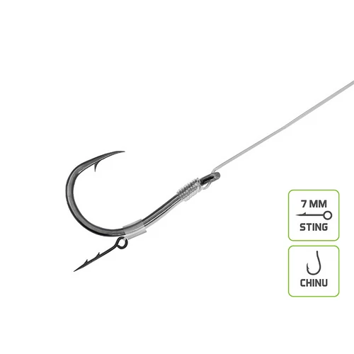 Delphin Fluoro Sting Feeder Rig előkötött feeder szerelék 10db 12cm/0,22mm/Chinu #8 (101005846)