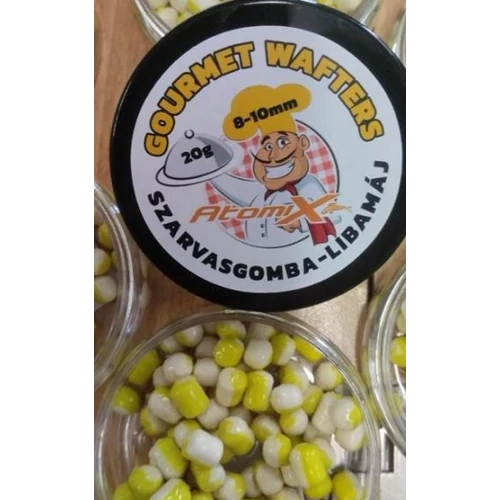 ATOMIX Gourmet Wafters horgászcsali 8-10mm Szarvasgomba-Libamáj - sárga/fehér (CK-696)