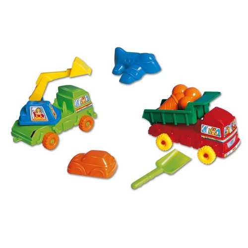 Multi truck homokozó készlet teherautókkal és formákkal - színes (441)