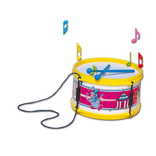 Nagy műanyag játék dob gyerekeknek ütőpálcákkal és hordozó zsinórral - színes (703)