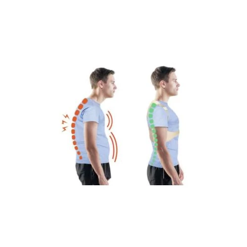 Monlové tartásjavító hátpánt L/XL méretben - bézs