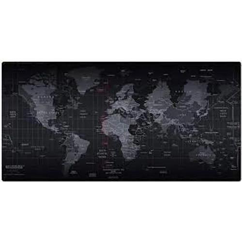 Nagyméretű egérpad világtérképpel 88x33 cm - fekete (MS-129)