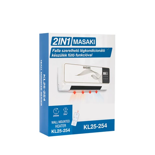 MASAKI KL25-254 2 az 1-ben fali hűtő-fűtő klíma 2000W - fehér