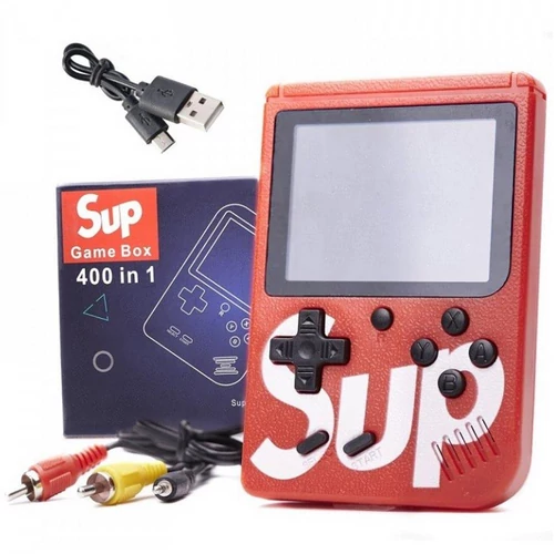 SUP Retro színes kijelzős játékkonzol 400 beépített játékkal, TV-re is csatlakoztatható - Választható színben (400in1)