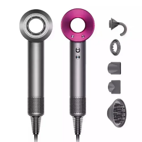 Super Hair 1600W hajszárító ionizációs funkcióval 3 sebességi fokozattal - szürke/rózsaszín