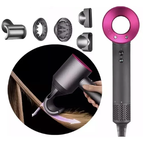 Super Hair 1600W hajszárító ionizációs funkcióval 3 sebességi fokozattal - szürke/rózsaszín