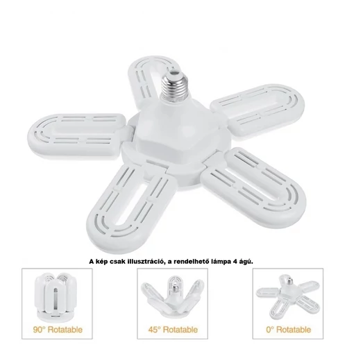 U-alakú, négyágú LED izzó E27-es foglalattal, 60 W - 6500K