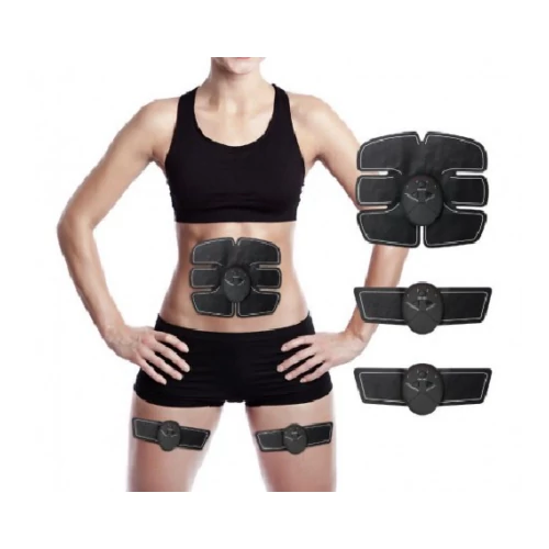 EMS izomstimulációs bicepsz és kockahas edző készlet - fekete