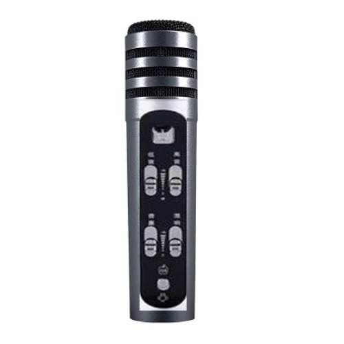 Mini karaoke hordozható mikrofon mobiltelefonhoz USB csatlakozással - fekete