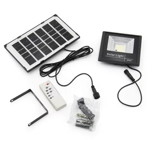Solar Light 50W napelemes alkony kapcsolós LED lámpa távírányítóval - fekete