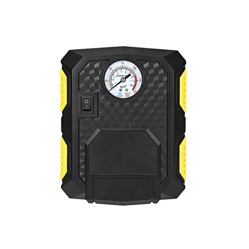 YY-3609 autós kompresszor 12V LED világítással 150PSI/10bar - fekete/sárga