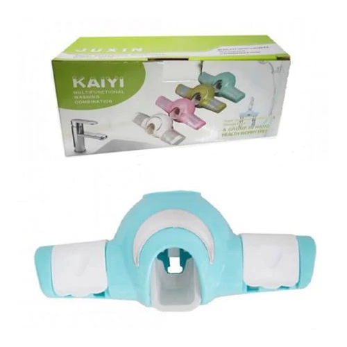 KAIYI automata fogkrém adagoló fogkefe tartóval - zöld/fehér