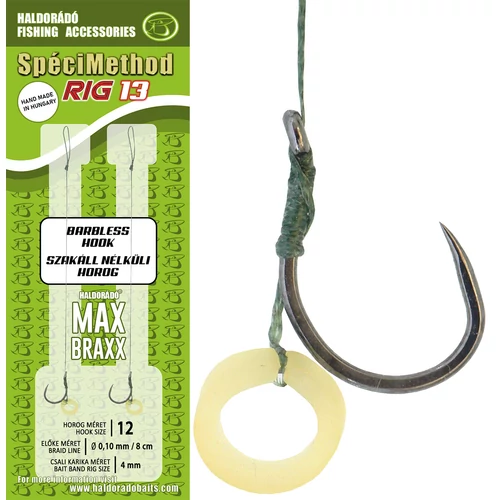 Haldorádó SpéciMethod Rig13 Braid Banded horogelőke szakáll nélküli horoggal - 12-es méret