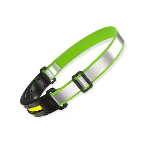 COB LED fejlámpa USB Type-C töltéssel 230° világítási szöggel 4 üzemmóddal - zöld/fekete (FA-T128)