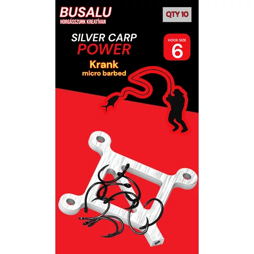 BusAlu Silver Carp Power busázó horog 6-os méret (10 db./cs.)