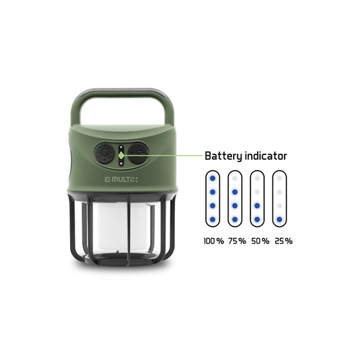 Delphin Multix kempinglámpa 3W 450lm 4400mAh - zöld