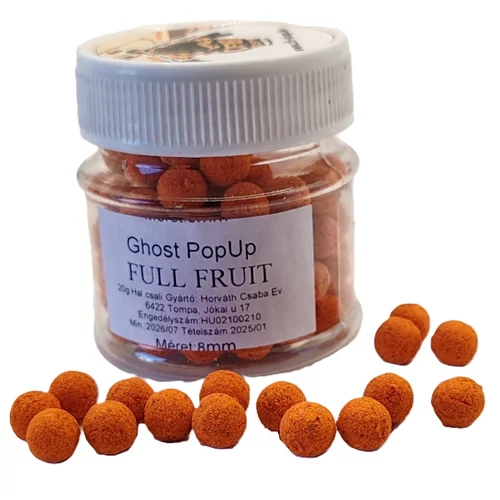 CFB GHOST POPUP horogcsali 20g - Választható méretben - FULL FRUIT gyümölcsös - narancsssárga
