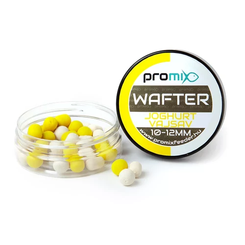 Promix Wafter 10-12mm horgászcsali joghurt-vajsav ízesítéssel - sárga/fehér (PMW1012JV)
