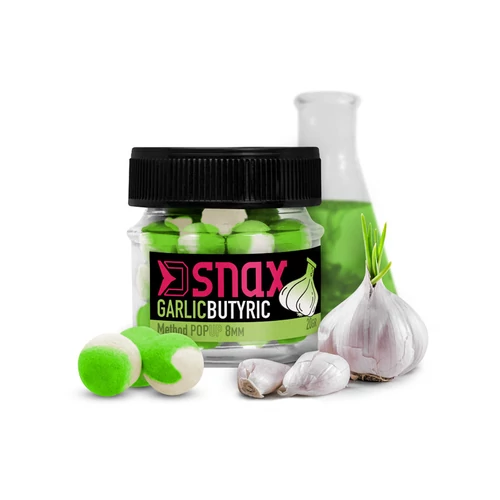 D SNAX POP úszó csali 8mm/20g Fokhagyma-Vajsav - fehér/zöld