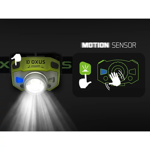 Delphin OXUS Zoom fejlámpa 5W/300lm/1200mAh