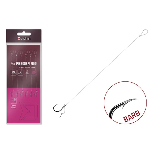 Kötött horog Delphin FLR Sting / 6db 12cm / 0,22mm / B-LESS #12 / Sting 5mm (101004244)