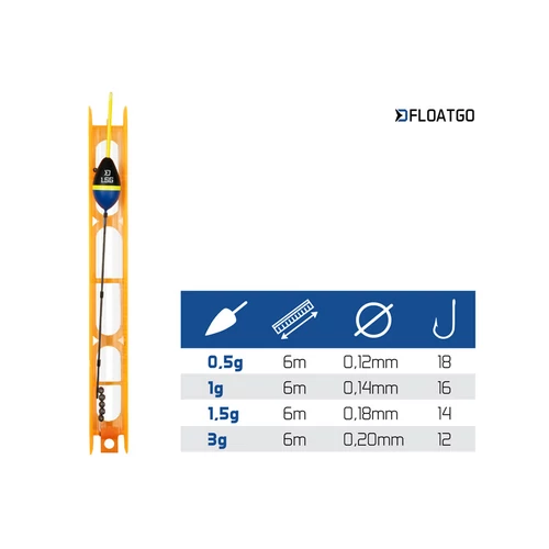 Delphin FloatGO előkötött úszós szerelék 6m/0,5g