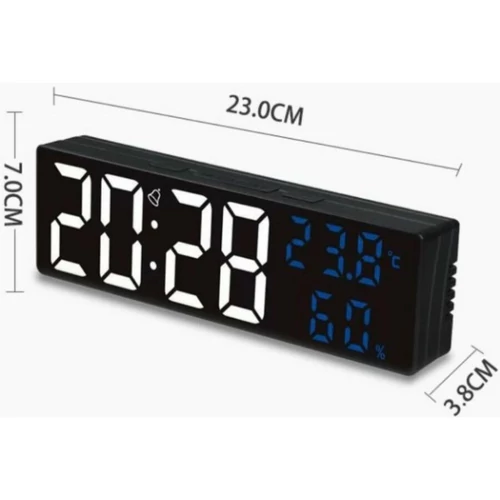 DS-3818L digitális óra hőmérséklet és páratartalom kijelzéssel - fekete
