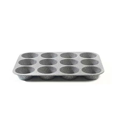 Royalty Line 12 részes márványbevonatos muffin sütőforma - szürke