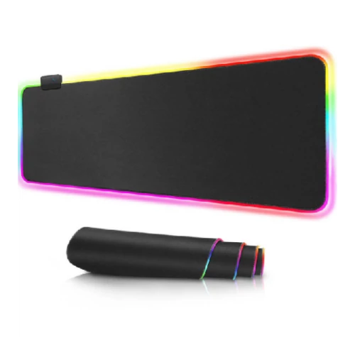 Egérpad RGB LED világítással, USB-vel - fekete (MS-249)