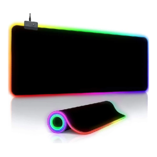 Egérpad RGB LED világítással, USB-vel - fekete (MS-249)