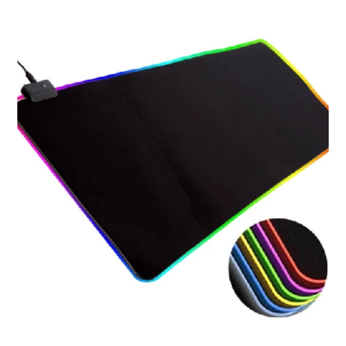 Egérpad RGB LED világítással, USB-vel - fekete (MS-249)