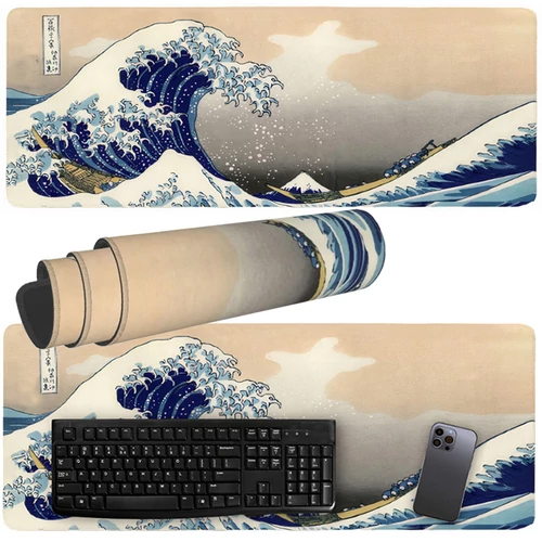 Nagy egérpad irodai asztalhoz 80x30 cm - hullám mintával (06318)