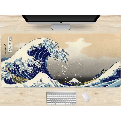 Nagy egérpad irodai asztalhoz 80x30 cm - hullám mintával (06318)