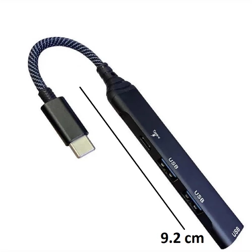 Extender SX-37 4 az 1-ben Type-C konverter USB 3.0 porttal - fekete