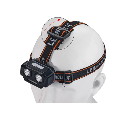 Thebrand SQ-803 taktikai fejlámpa újratölthető akkumulátorral XHP30 és SMD LED (08334)