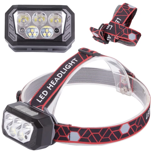 SQ-870 taktikai LED fejlámpa újratölthető akkumulátorral érintésmentes vezérléssel - többszínű (08336)