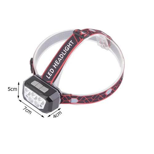 SQ-870 taktikai LED fejlámpa újratölthető akkumulátorral érintésmentes vezérléssel - többszínű (08336)