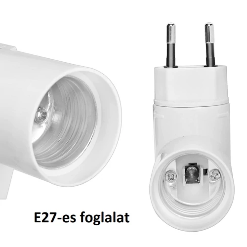 4 db FLY konnektoros E-27 izzó foglalat kapcsolóval - fehér (FLY-kapcsolo)