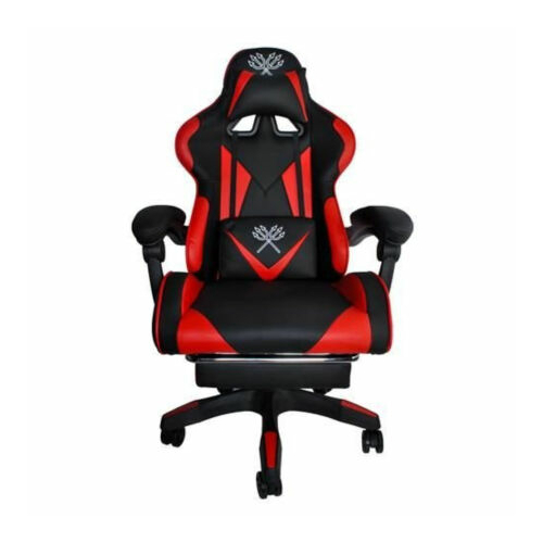Gamer szék lábtartóval Fekete-Piros
