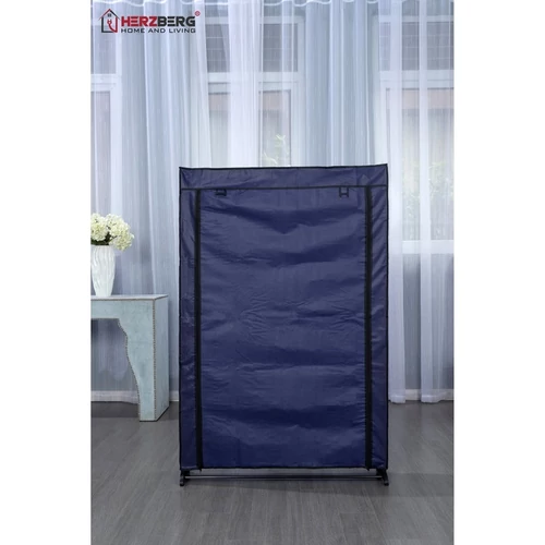 Herzberg 9 szintes összehajtható cipőtartó 91x16x139 cm - kék (HG-8077BLU)
