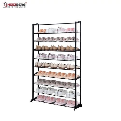 Herzberg 9 szintes összehajtható cipőtartó 91x16x139 cm - kék (HG-8077BLU)