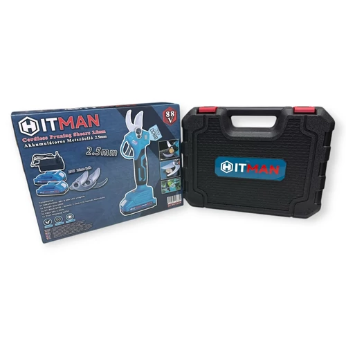 Hitman HT-BSCS-6449 akkumulátoros metszőolló 88V LCD kijelzővel 2 akkumulátorral 2 késsel - türkiz (HT-BSCS-6449)