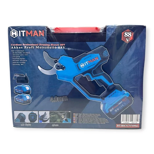 Hitman HT-BSCS-7174 Max akkumulátoros metszőolló 88V 4,0 mm vágási kapacitással LCD kijelzővel (HT-BSCS-7174Max)