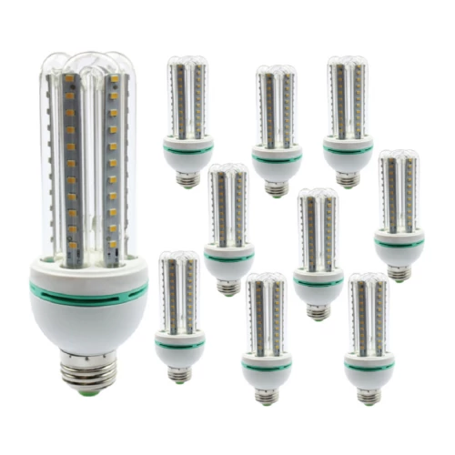 10 darab 12W LED kukorica izzó E27 foglalattal - hideg fehér