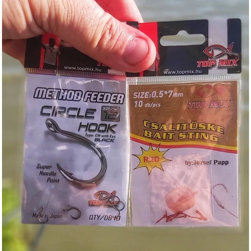 Top Mix Method Feeder Circle Hook horog - 6-os méret (TM974)