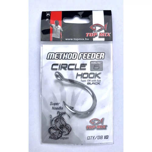Top Mix Method Feeder Circle Hook horog - 6-os méret (TM974)