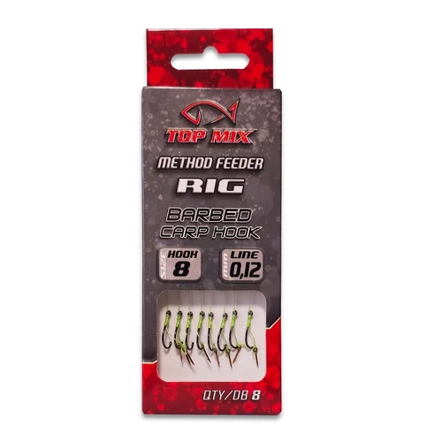 TOP MIX Method Feeder Rig előkötött horogelőke 8-as méret (TM702)
