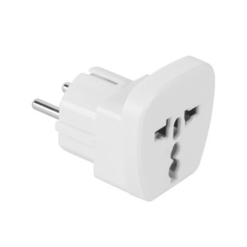 Univerzális nemzetközi hálózati adapter európai dugvillával - fehér (MS-602)